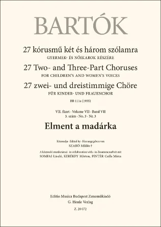 Elment a MadArka (The Bird Flew Away) - From 27 Two- and Three- Part Choruses