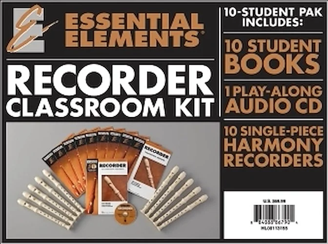 Essential Elements for Recorder Classroom Kit - Includes 1 Student Book with Play-Along CD, 9 Student Books, and 10 Recorders