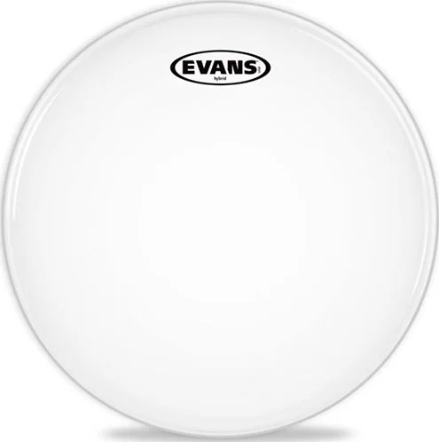 Evans Hybrid White Marching Snare Drum Head, 14 Inch