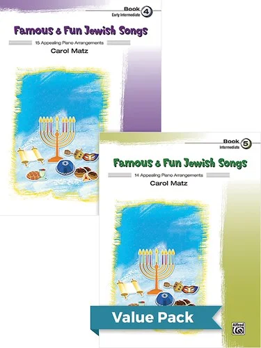 Famous & Fun Jewish Songs 4-5 (Value Pack): Appealing Piano Arrangements