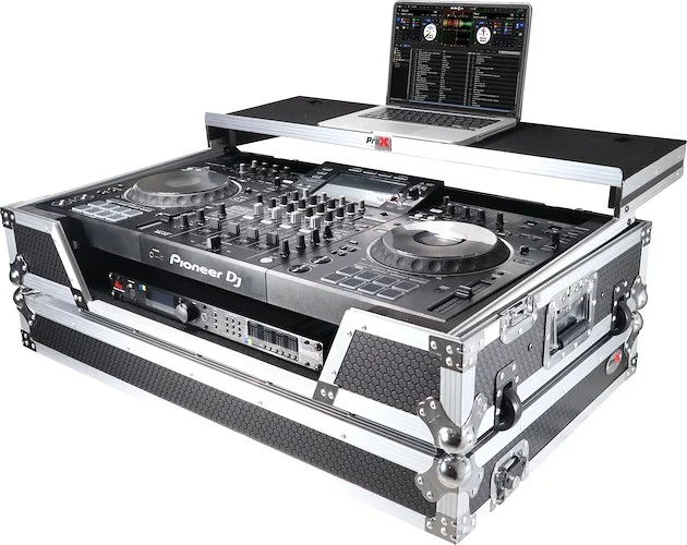 Flight Case for Pioneer DJ XDJ-XZ W/ Glide Sliding Laptop Shelf and Wheels