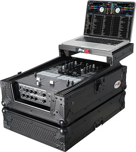 Flight Case for Pioneer DJM-S11 Mixer with Sliding Laptop Shelf | Black on Black