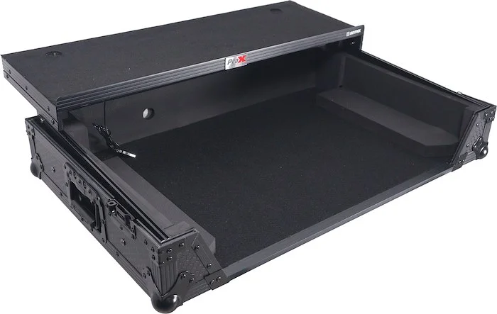 Flight Case For RANE SYSTEM ONE Dj Controller Sliding Laptop Shelf & Wheels Black on Black LED Kit 1U