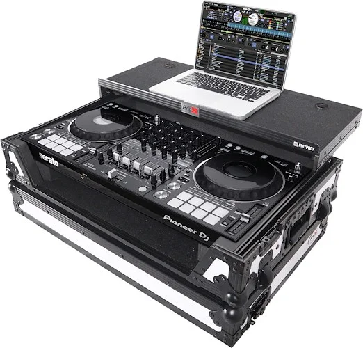For Pioneer DDJ-1000 SRT DJ Controller Limited Edition White Black w/ Sliding Laptop Shelf and Wheels