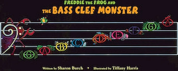 Freddie the Frog and the Bass Clef Monster Poster