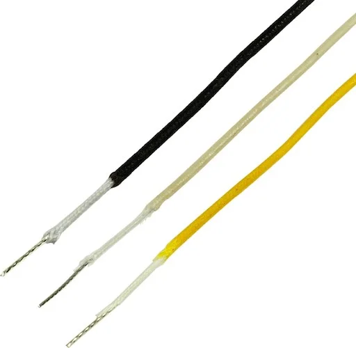 Gavitt Single Conductor Vintage Cloth Wire - Black, White, & Yellow Kit - 1 Foot Each