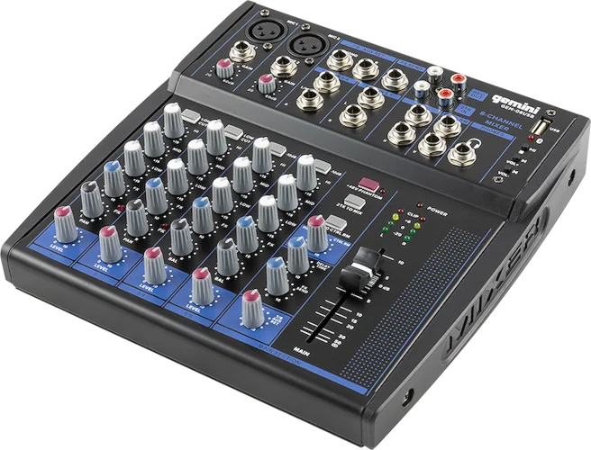 GEM-08USB: COMPACT 8 CHANNEL BLUETOOTH MIXER