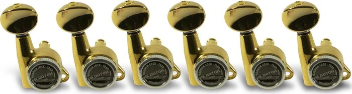 Gotoh 6 In Line Locking Tuning Machines Gold Rear Lock