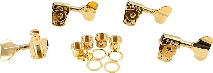 Grover 4 In Line Titan Electric Bass Machines Gold