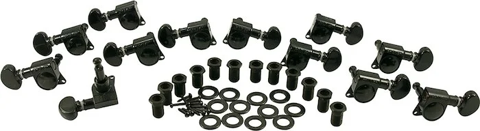 Grover 12 String Mid-Size Rotomatics Black Chrome