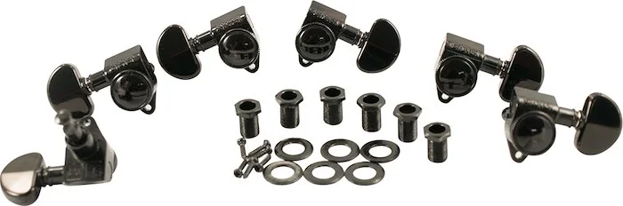 Grover 3 Per Side Roto-Grip Locking Rotomatics Black Chrome