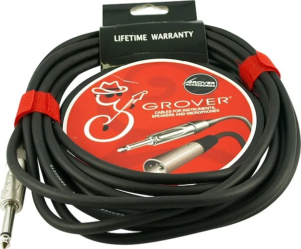 Grover Black Noiseless Instrument Cable 20 Foot