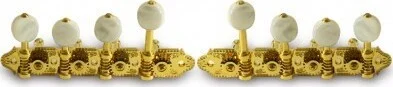 Grover Vintage Style F Professional Mandolin Machine Heads 4 per side Gold with Pearloid Buttons 