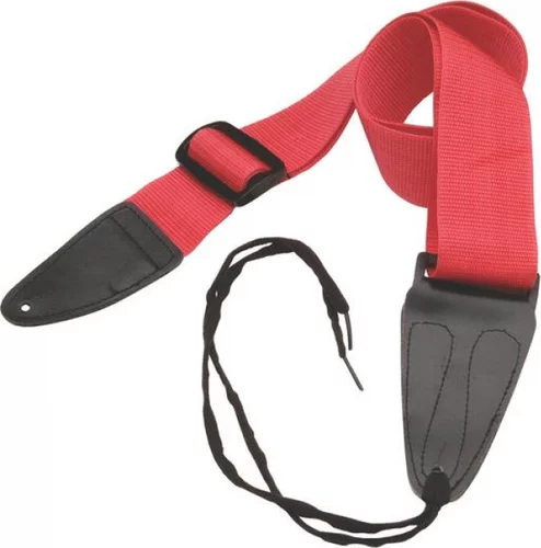 Guitar Strap with Leather Ends (Red)