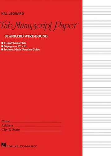 Guitar Tablature Manuscript Paper - Wire-Bound