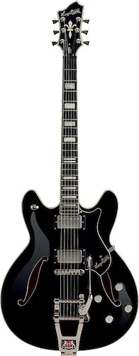 Hagstrom TREVIDLX-BLK Tremar Viking Deluxe Electric Guitar. Black