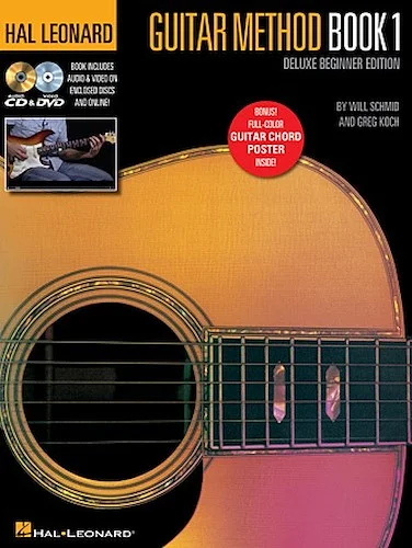 Hal Leonard Guitar Method - Book 1, Deluxe Beginner Edition - Includes Audio & Video on Discs and Online Plus Guitar Chord Poster