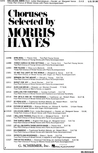 Halleluia, Amen (from Judas Maccabeus)