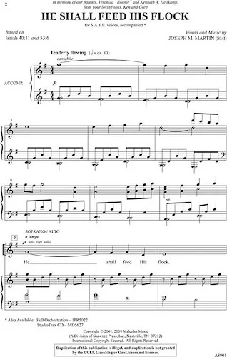 He Shall Feed His Flock - StudioTrax CD for 35009060