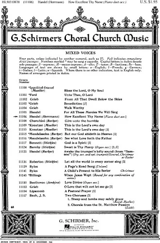 How Excellent Thy Name