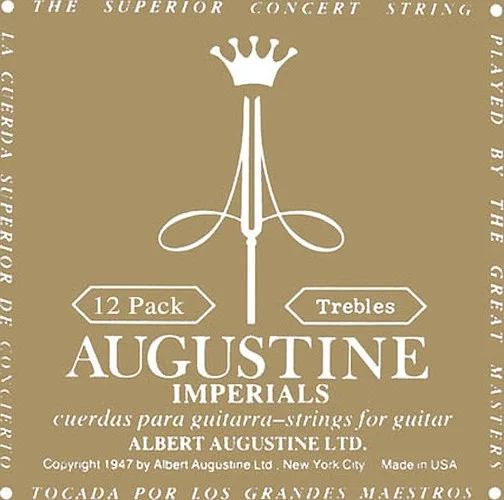 Imperial/Trebles - Very High Tension Nylon Guitar Strings - Augustine Classical String Collection (12 Packs of 6 Strings)