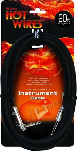 Instrument Cable (QTR Right Angle-QTR, 20')