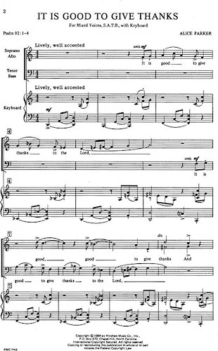 It Is Good to Give Thanks