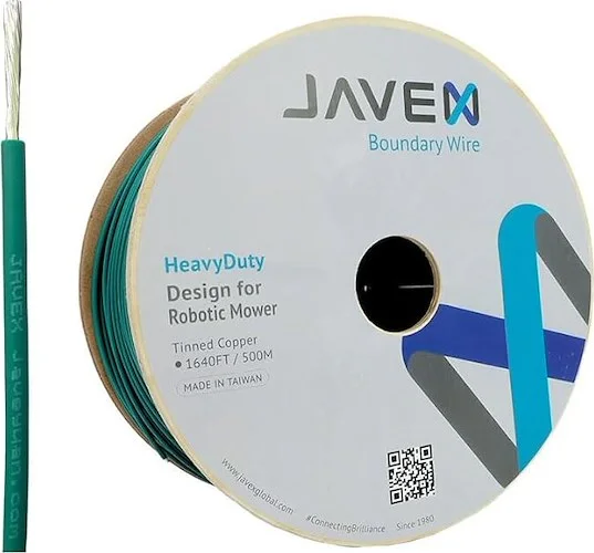 JAVEX Robotic Mower Boundary Wire- Heavy Duty Universal for Husqvarvna and Other Lawn Auto-Mower Brands Installation Kit [3.4mm, 24x0.25TC] Green, 500M