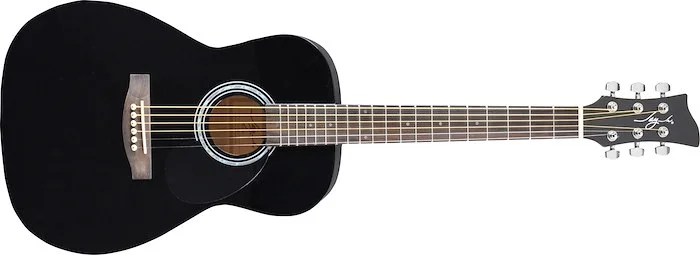 Jay Turser JJ43 Acoustic Guitar Starter Pack w/ Tuner, DVD, Strap, Picks & Bag - Black Finish