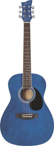 Jay Turser JJ43-TBL-A Jay Jr Series 3/4 Size Dreadnought Acoustic Guitar. Trans Blue