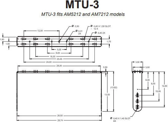 JBL MTU-3 Bracket for AM5212 or AM7212 Series Speakers