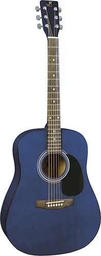 J Reynolds JR65TBL Dreadnought Acoustic Guitar. Trans Blue