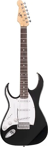 J Reynolds JR6LB Left-Handed Electric Guitar. Black