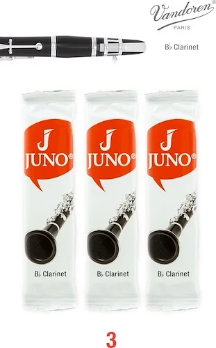 JUNO JCR013/3 Bb Clarinet Reeds #3. (3 Reed Card)
