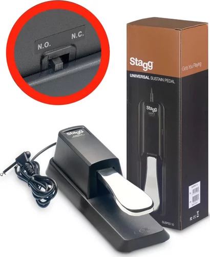 Universal sustain pedal for electronic piano or keyboard, with polarity switch Image