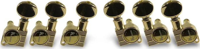 Kluson 3 Per Side Revolution Series D-Mount Mini Tuning Machines Gold