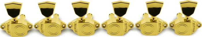 Kluson 3 Per Side Vintage Diecast Sealfast Tuning Machines Gold With Metal Keystone Buttons