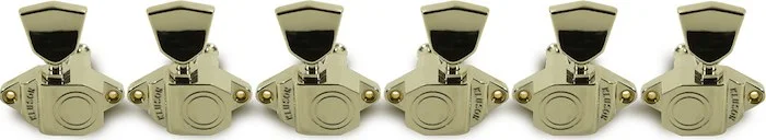 Kluson 3 Per Side Vintage Diecast Sealfast Tuning Machines Nickel With Metal Keystone Buttons