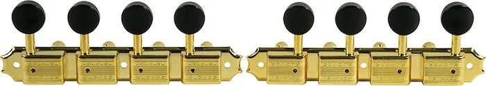 Kluson 4 On A Plate Supreme Series A Style Mandolin Tuning Machines Gold With Black Buttons