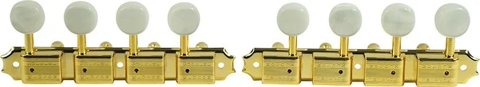 Kluson 4 On A Plate Supreme Series A Style Mandolin Tuning Machines Gold With Pearl Buttons