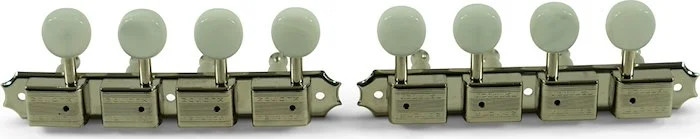 Kluson 4 On A Plate Supreme Series A Style Mandolin Tuning Machines Nickel With Pearl Buttons