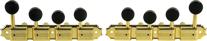 Kluson 4 On A Plate Supreme Series F Style Mandolin Tuning Machines Gold With Black Buttons