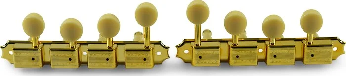 Kluson 4 On A Plate Supreme Series F Style Mandolin Tuning Machines Gold With Bone Buttons