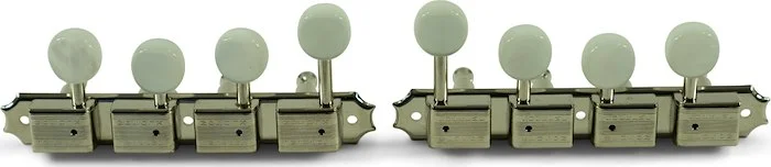 Kluson 4 On A Plate Supreme Series F Style Mandolin Tuning Machines Nickel With Pearl Buttons