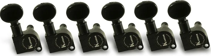 Kluson 6 In Line Bass Side Revolution Series D-Mount Mini Tuning Machines Black