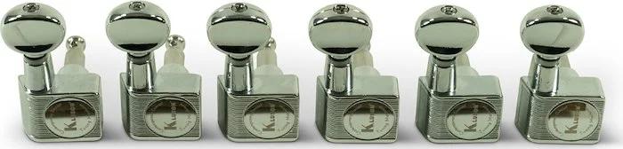 Kluson 6 In Line Contemporary Diecast Series 2 Pin Tuning Machines With Staggered Posts Chrome