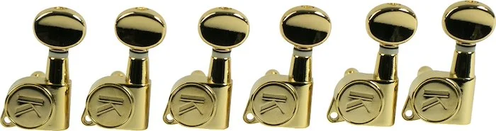 Kluson 6 In Line Left Hand Contemporary Diecast Series Tuning Machines Gold