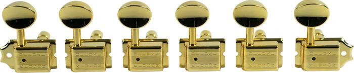 Kluson 6 In Line Locking Deluxe Series Tuning Machines Gold