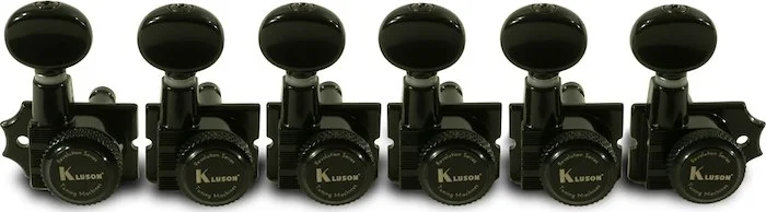 Kluson 6 In Line Locking Revolution Series H-Mount Non-Collared Tuning Machines With Staggered Posts