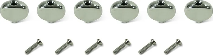 Kluson Replacement Button Set For Revolution Series Tuning Machines Metal Small Oval Chrome